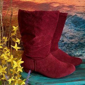 Short boot wine red color, 8W